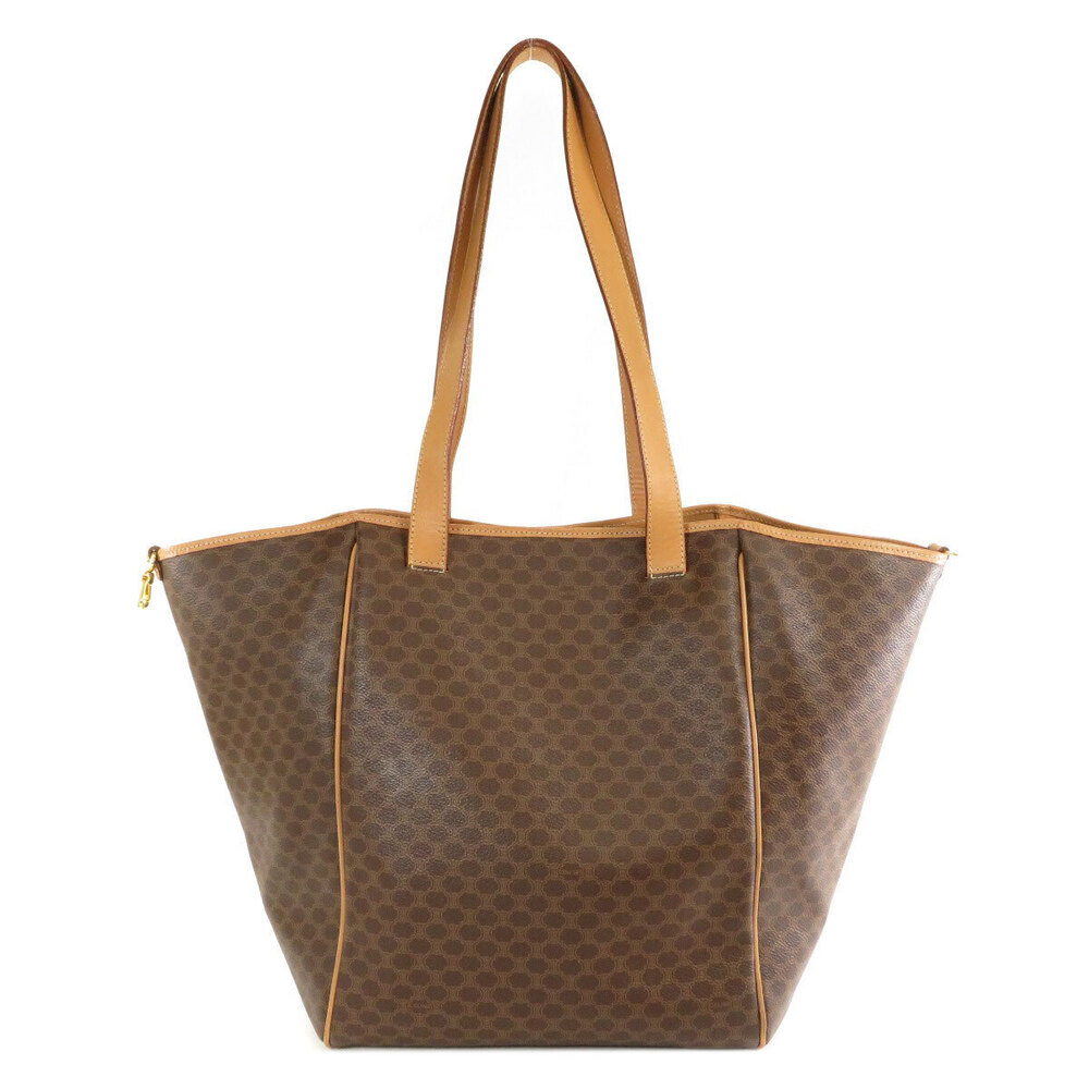 Celine Tote Leather Brown Macadam Shoulder Bag